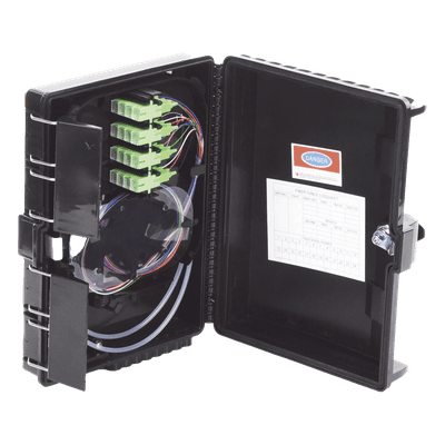 Cierre de Empalme para 24 Fusiones de Fibra Óptica, Interior/Exterior, con 16 Acopladores SC/APC y Splitter 1x16 SC/APC Incluido, IP65