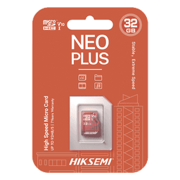 MicroSD HIKSEMI NEO Plus / 32 GB / 95 MB/s Lectura / 25 MB/s Escritura / Clase 10 U3 / TLC NAND / Especializada Para Videovigilancia 24/7