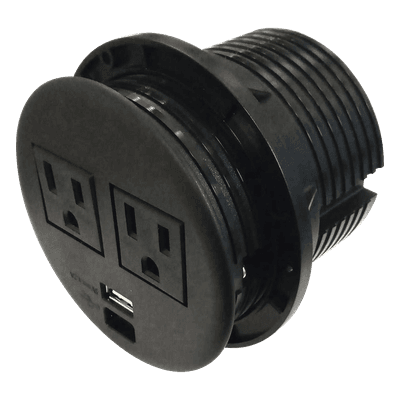 Multicontactos Empotrable Doble/ USB A & C, Color Negro, No Incluye Cable de Poder (11000-83604)