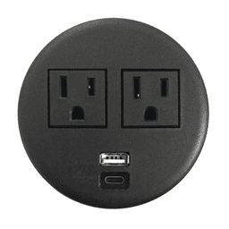 Multicontactos Empotrable Doble/ USB A & C, Color Negro, No Incluye Cable de Poder (11000-83604)