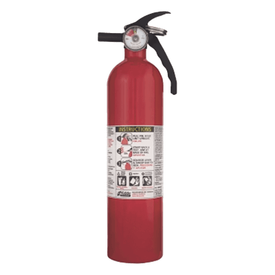 Extintor desechable multipropósito de polvo químico seco para fuegos clase A, B y C, con soporte metálico, paquete de 6 piezas de 2.5 lb