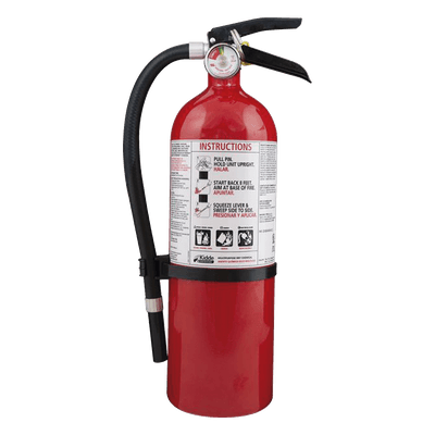 Extintor desechable multipropósito de polvo químico seco para fuegos clase A, B y C, uso en áreas de estar del hogar, paquete de 4 piezas de 4 lb