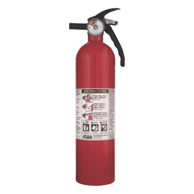 Extintor desechable de polvo químico seco multipropósito para fuegos clase A, B y C, 2.6 lb, con soporte metálico, paquete de 6