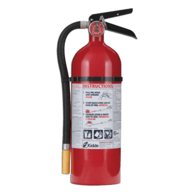 Extintor recargable de polvo químico seco multipropósito para fuegos clase A, B y C, 5.5 lb, con soporte de pared, paquete de 6