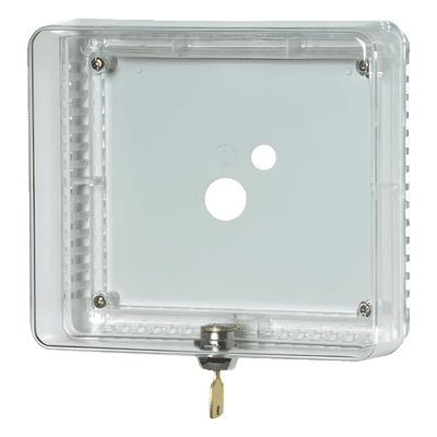 Guarda antimanipulación para termostato de pared, cubierta transparente, tamaño mediano, montaje vertical u horizontal con cerradura de llave