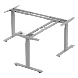 Base de Escritorio Motorizado Profesional Tipo L (3 Columnas) / Altura Ajustable 60-125cm / Estructura Estable / Funcionamiento Suave / 4 Preset de Posiciones / Color Gris / Soporta hasta 150Kg de carga 