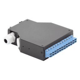 Distribuidor de Fibra Óptica Para Riel Din, 12 Acopladores LC/UPC Duplex Monomodo con Charola de Empalme