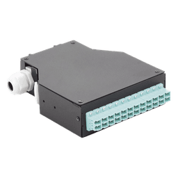 Distribuidor de Fibra Óptica para Riel Din, 12 Acopladores LC/UPC Duplex Multimodo con Charola de Empalme
