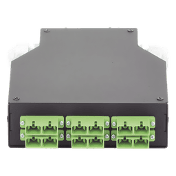 Distribuidor de Fibra Óptica para Riel Din, 6 Acopladores SC/APC Duplex Monomodo con Charola de Empalme