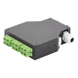 Distribuidor de Fibra Óptica para Riel Din, 6 Acopladores SC/APC Duplex Monomodo con Charola de Empalme