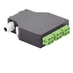 Distribuidor de Fibra Óptica para Riel Din, 6 Acopladores SC/APC Duplex Monomodo con Charola de Empalme