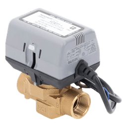Válvula motorizada de 2 vías con actuador integrado, conexión BSPT de 3/4 pulgada, control on/off, 100-130 VCA