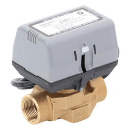 Válvula motorizada de 2 vías con actuador integrado, conexión BSPT de 3/4 pulgada, control on/off, 100-130 VCA