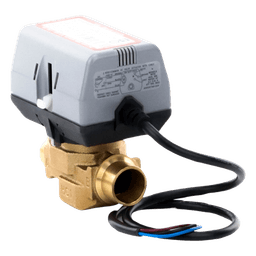 Válvula de zona motorizada de 2 vías 3/4 pulgada BSPT con actuador de 200 a 240 VAC para calefacción y aire acondicionado