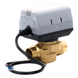 Válvula de zona motorizada de 2 vías 3/4 pulgada BSPT con actuador de 200 a 240 VAC para calefacción y aire acondicionado