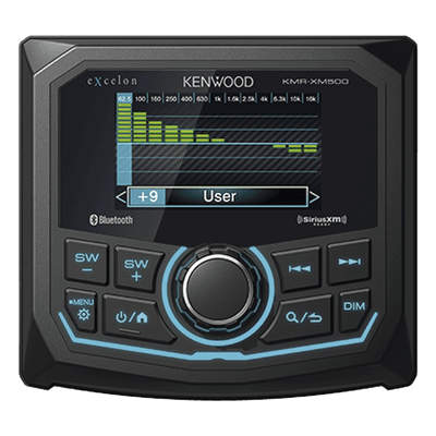 Estéreo marino sumergible IP66, con pantalla de 2.7 pulgadas, conexión Bluetooth, iluminación multicolor variable, con entrada USB 