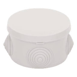 Caja Derivación-Conexión de Plástico Circular con 4 Glándulas de Goma (70 diámetro X 48 alto mm). Para Instalaciones Comerciales,  Residenciales e Industriales. Cerrado a Presión. 