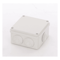 Caja Derivación-Conexión de Plástico (100 X 100 X 54 mm) con 7 Glándulas de Goma. Para Instalaciones Comerciales, Residenciales e Industriales. Incluye Tornillería para su Tapa. 