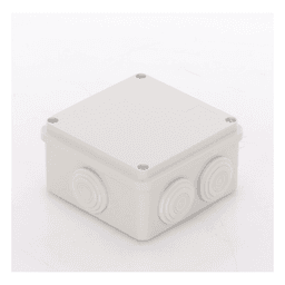 Caja Derivación-Conexión de Plástico (100 X 100 X 54 mm) con 7 Glándulas de Goma. Para Instalaciones Comerciales, Residenciales e Industriales. Incluye Tornillería para su Tapa. 