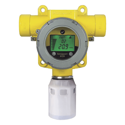 Detector fijo de gas industrial con sensor electroquímico de oxígeno 0-25% vol., salida 4-20 mA y Modbus, carcasa de aluminio IP66, certificado UL/c-UL/INMETRO
