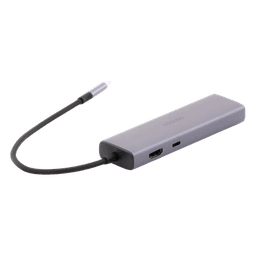 HUB USB-C (Docking Revodok) 6 en 1 | 3 Puertos USB-A 3.0 (5 Gbps) | USB-C PD 100W | HDMI 4K@30Hz | Entrada 1 RJ45 (Gigabit Ethernet) | Chip de Última Generación | Potente Disipación de Calor |  Caja de Aluminio.