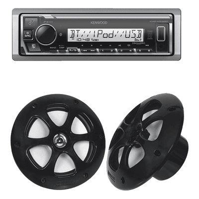 Kit de estéreo con Bluetooth KMR-M332BT | más Par de bocinas KFC-1613MRB