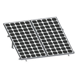 Montaje para 2 Paneles Solares, Riel "8" de 2700mm para Módulos con Espesor de 30-35mm, Velocidad de Viento Máx. 136km/h