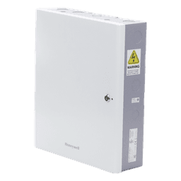 Controlador de acceso IP para 4 puertas con caja metálica, fuente de alimentación y batería incluidas, compatible OSDP v2 y Wiegand