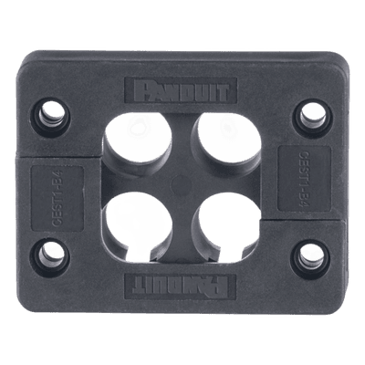 Pasacables de 4 Orificios de Marco Rectangular de 1.81" X 1.42", IP54,  para Cables Terminados, color Negro