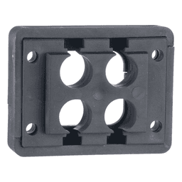 Pasacables de 4 Orificios de Marco Rectangular de 1.81" X 1.42", IP54,  para Cables Terminados, color Negro