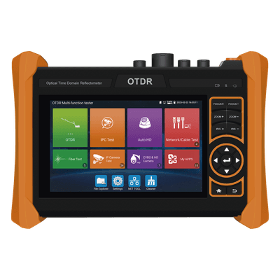 Tester Profesional OTDR y Video / Alcance 150 km / Pantalla 5.4" Táctil / 4K/8K / PoE Integrado / Wi-Fi / VFL / Medidor de Potencia Óptica