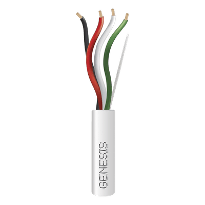 Bobina de 305 Metros (1000 Pies) / Cable de Cobre / 4 x 18 AWG / Riser / Color Blanco / Para Aplicaciones de Alarmas de Intrusión/Control de Acceso/ Automatización / Interfonos y Tv Porteros