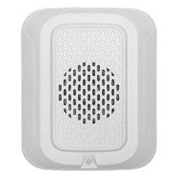 Sonorizador de baja frecuencia de 520 Hz para pared, 24 Vcd, cumple NFPA 72 en áreas de descanso, tonos temporal y continuo, color blanco