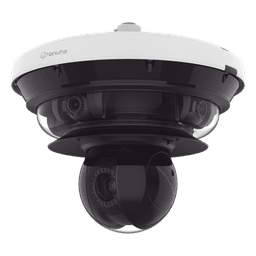 Cámara IP Multisensor 34MP (4 sensores 4K) con lentes motorizados / PTZ 2 MP 40X / Hasta 2 tarjetas MicroSD de 512GB / WDR de hasta 150dB / IP66 / IK10 / autoseguimiento / Inteligencia artificial para eventos