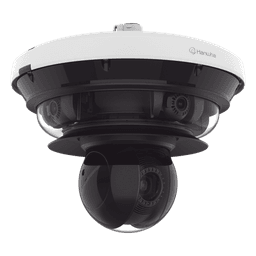 Cámara IP Multisensor 34MP (4 sensores 4K) con lentes motorizados / PTZ 2 MP 40X / Hasta 2 tarjetas MicroSD de 512GB / WDR de hasta 150dB / IP66 / IK10 / autoseguimiento / Inteligencia artificial para eventos