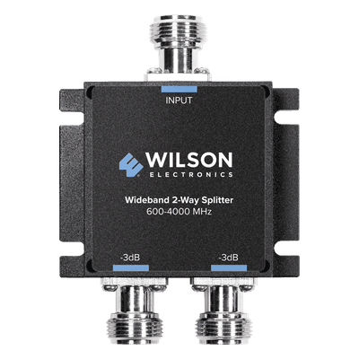 Divisor de potencia (Splitter) de dos vías para 600-4000 MHz.