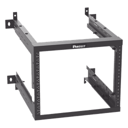 Rack PanZone® de Montaje en Pared, de 19in, Profundidad Ajustable, Rieles Numerados y Roscados #12-24, 9 UR, Color Negro