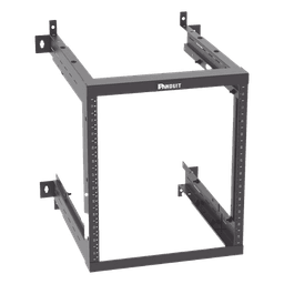 Rack PanZone® de Montaje en Pared, de 19in, Profundidad Ajustable, Rieles Numerados y Roscados #12-24, 12 UR, Color Negro