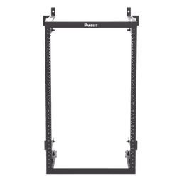 Rack PanZone® de Montaje en Pared, de 19in, Profundidad Ajustable, Rieles Numerados y Roscados #12-24, 18 UR, Color Negro