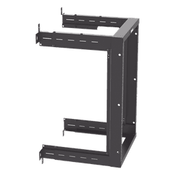 Rack PanZone® de Montaje en Pared, de 19in, Profundidad Ajustable, Rieles Numerados y Roscados #12-24, 18 UR, Color Negro