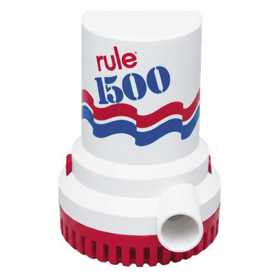 Bomba de Achique Sumergible Rule 02 / 1,500 GPH / 12V CD / Motor de Alta Eficiencia / Ejes de Acero Inoxidable / Protección Térmica TCO / Certificación CE e ISO 8849