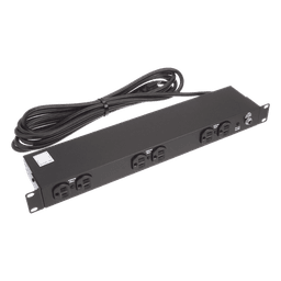 PDU Básico de Montaje en Rack, Con 6 Salidas Frontales NEMA 5-15R,  Enchufe de Entrada NEMA 5-15P, de 19in, 1UR, 15 Amp, 120 Vca 