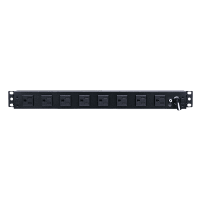 PDU Básico de Montaje en Rack, Con 10 Salidas NEMA 5-15R y Protección Contra Sobretensiones,  Enchufe de Entrada NEMA 5-15P, de 19in, 1UR, 15 Amp, 120 Vca 