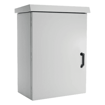 Gabinete Para Exterior OSP ComLine de 18 UR, 600 mm de Ancho, 500 mm de Profundidad De Aluminio, Color Gris Claro Con Protección NEMA 4/12/4X/3/3R; IP66