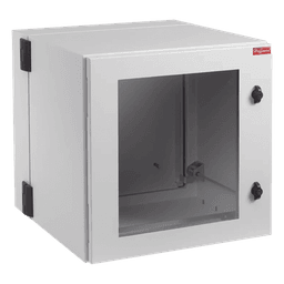 Gabinete Industrial ProTek de 12 UR Puerta con Ventana, Protección NEMA Tipo 12; IP55; IK10, Abatible, Fabricado en Acero, Color Gris Claro