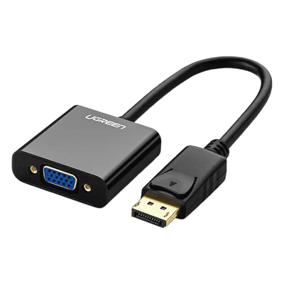 Convertidor DP Macho a VGA Hembra (Negro).