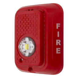 Lámpara estroboscópica LED para pared, 24 Vcd, candela seleccionable hasta 185 cd, sin sirena, color rojo