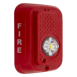 Lámpara estroboscópica LED para pared, 24 Vcd, candela seleccionable hasta 185 cd, sin sirena, color rojo