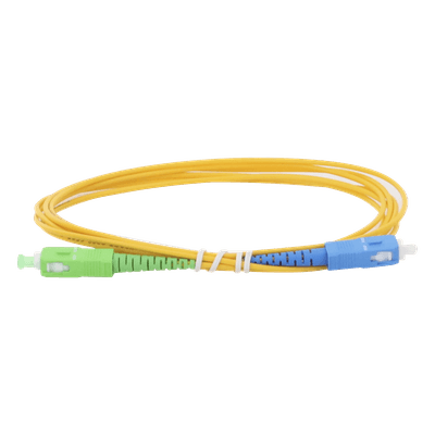 Jumper de Fibra Óptica Monomodo SC/APC-SC/UPC Simplex de 2 Metros (6.56 Pies), 2mm