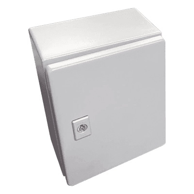 Gabinete de Acero / Nema 4 -IP 66 de 15 x 15 x 12 cm / Platina incluida.